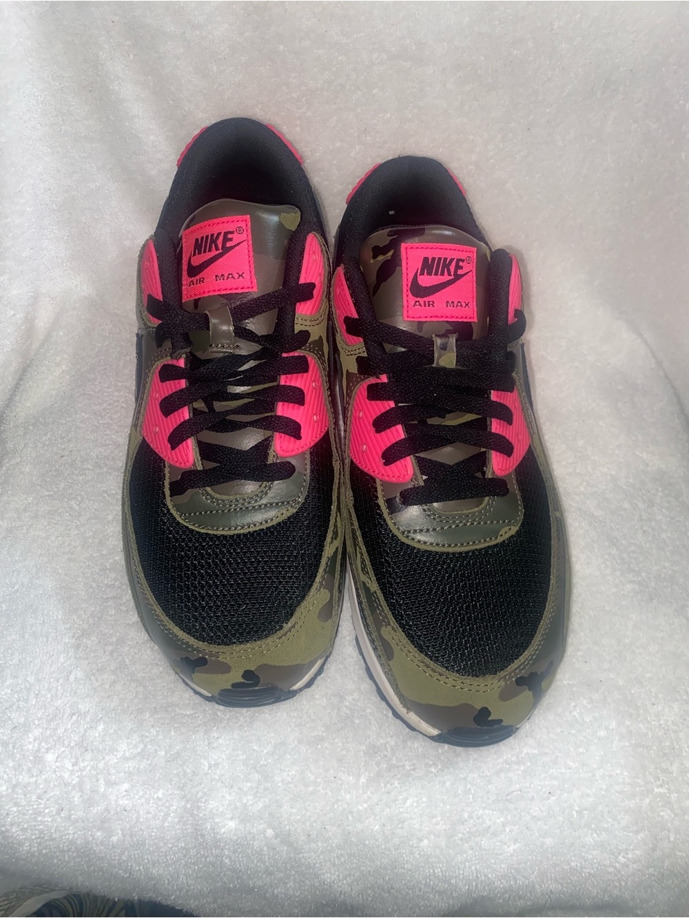 Nike Camo Air Max Sneakers with Bright Pink Accents